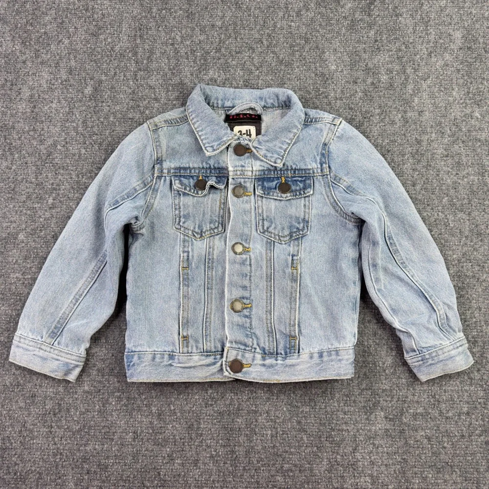 Cotton On Kids Notorious BIG Denim Jacket 3-4 Snap Button Hip Hip Rap Streetwear